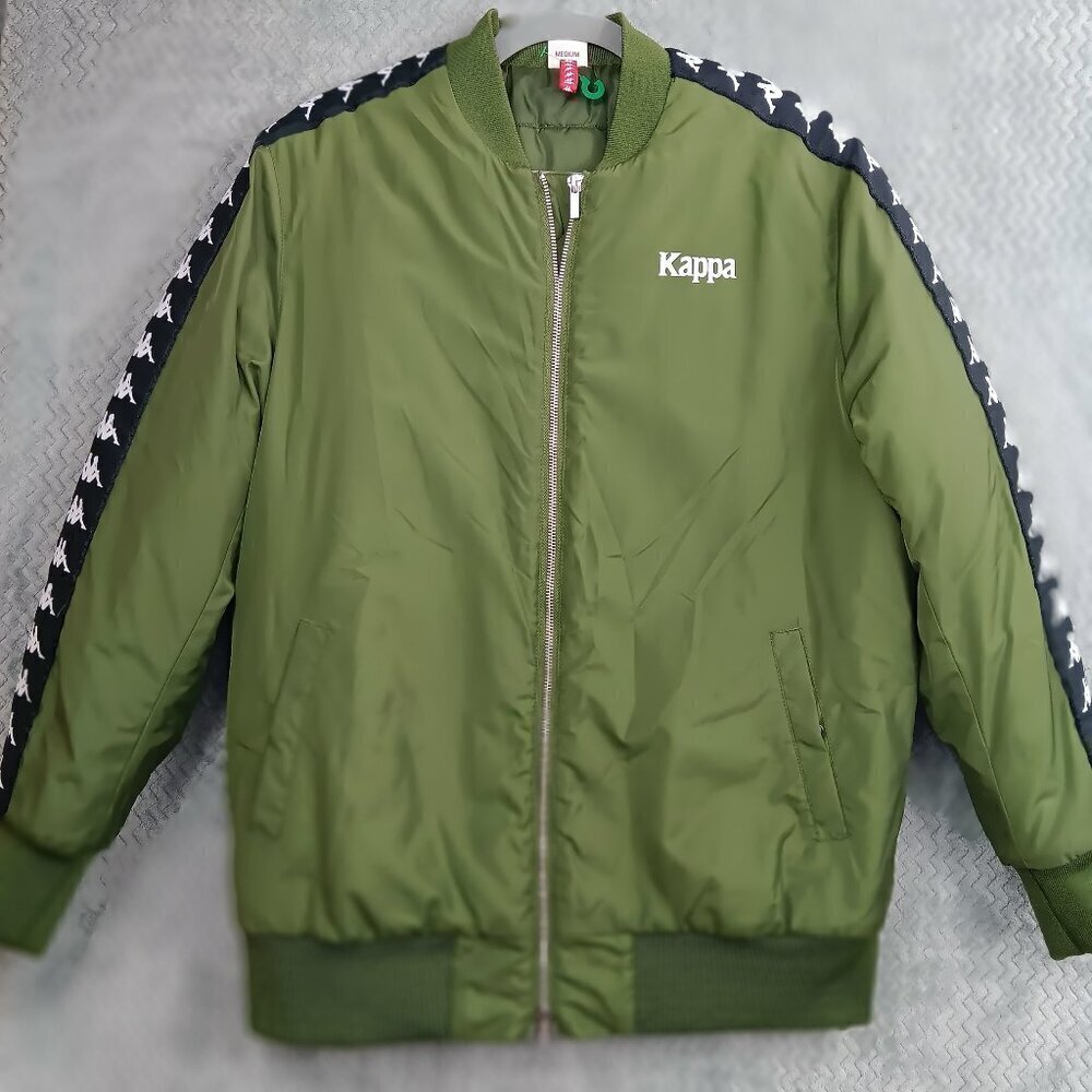 KAPPA THE 222 BANDA BZALMO BOMBER PUFFER JACKET GREEN SIZE M OUTDOOR WINDBREAKER - Picture 2 of 9